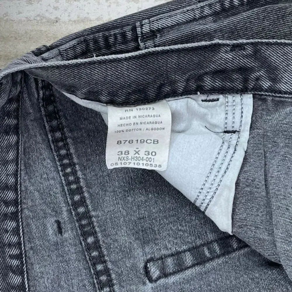 Vintage Y2K Rustler Jeans 38x30 Relaxed Fit Smoke Black Wash Work Wear Denim